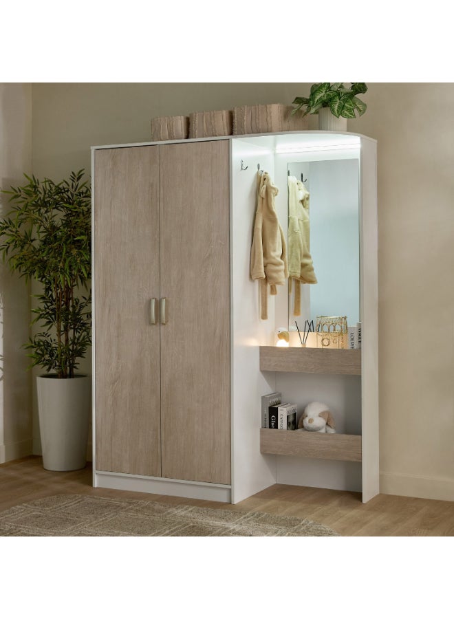 Home Box خزانة فانيليا ذات بابين مع رفوف مفتوحة للبالغين - Image 1